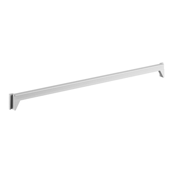 A white metal bar with a long handle.