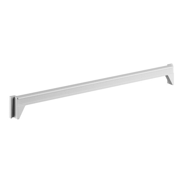 A white metal bar on a white background.