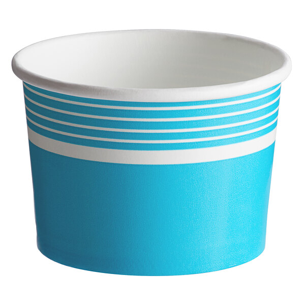 Choice 12 Oz Blue Paper Frozen Yogurt Food Cup 50 Pack
