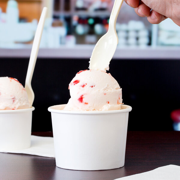 Choice 12 oz. White Paper Frozen Yogurt Cup 50/Pack