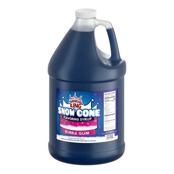 Carnival King 1 Gallon Bubble Gum Snow Cone Syrup