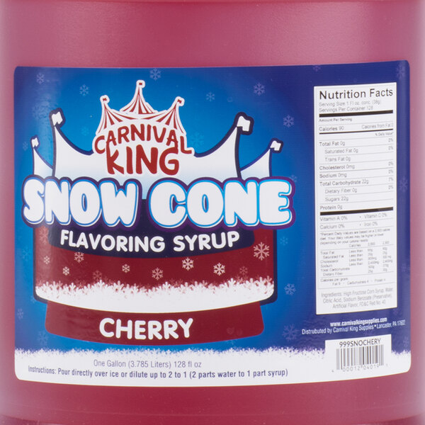 Carnival King 1 Gallon Cherry Snow Cone Syrup