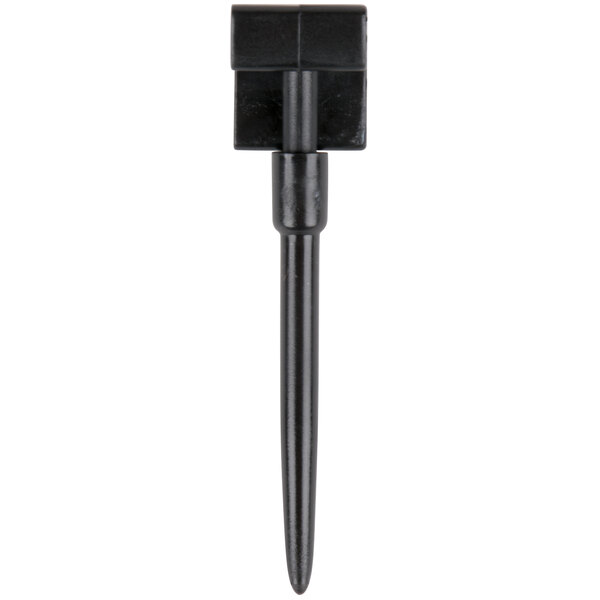 An American Metalcraft black metal card pick with a metal tip.