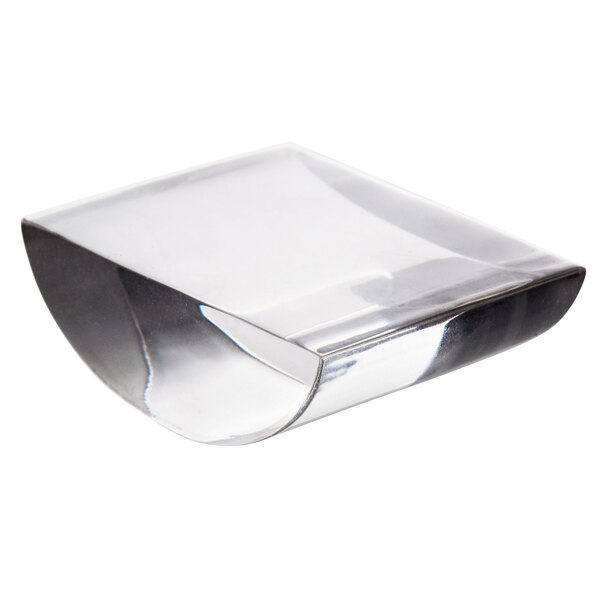 A clear glass block with clear ice cubes inside.