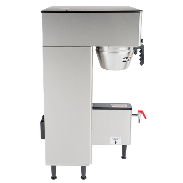 A Bunn BrewWISE commercial coffee brewer with a stainless steel top.