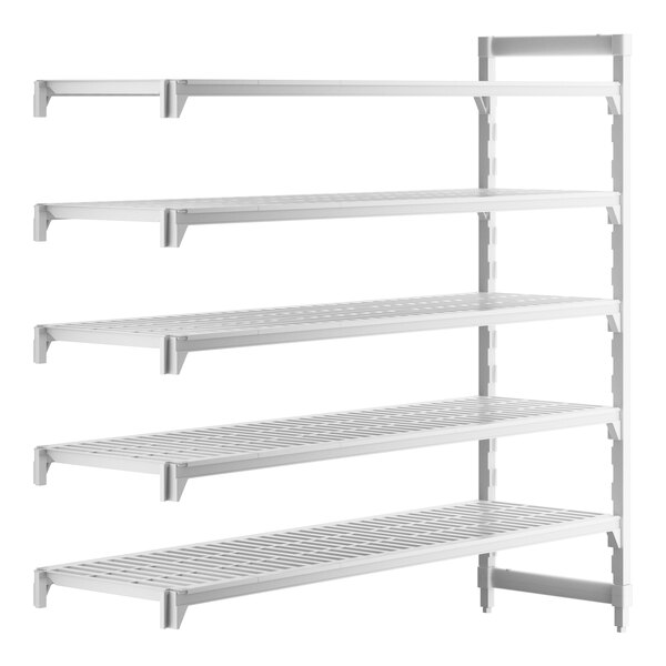 A white rectangular Camshelving® Premium add on unit with vented shelves.