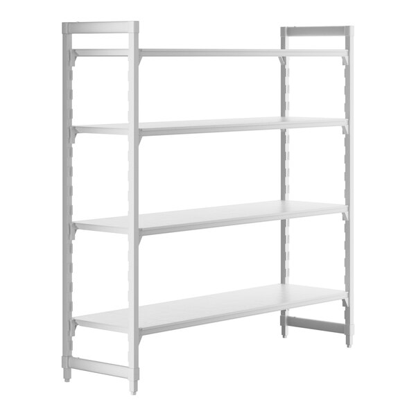 A white Camshelving® Premium stationary unit with four shelves.