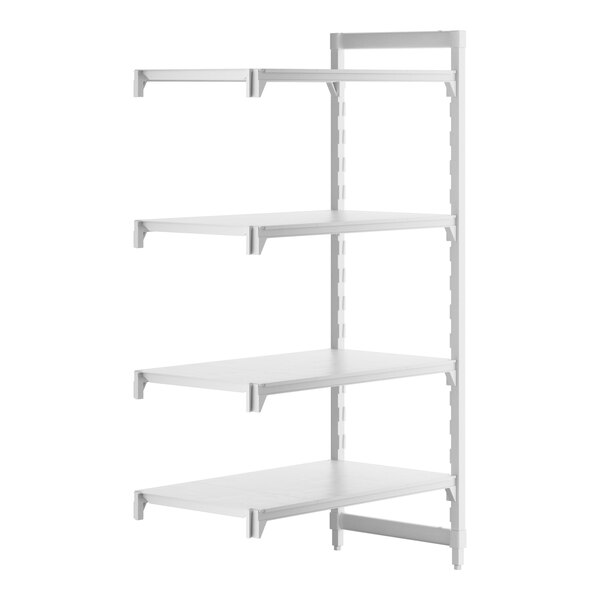 A white shelf with four shelves.