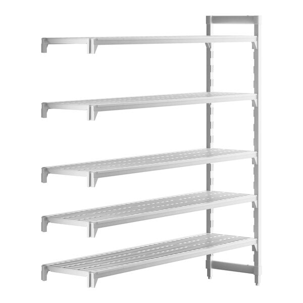 A white rectangular Camshelving® Premium add on unit with four vented shelves.