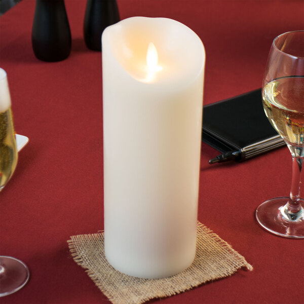 Sterno 60154 Mirage 9 1/2" Cream Programmable Flameless Flickering LED