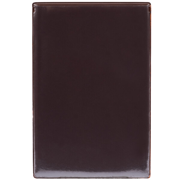 A black rectangular Menu Solutions chocolate menu board.