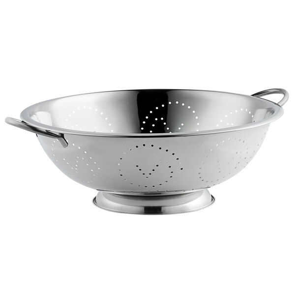 Vollrath 47974 14 Qt. Stainless Steel Colander with Base and Handles