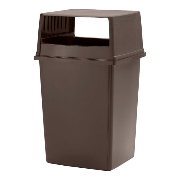 Rubbermaid® Fulfill 56 Gallon Walnut Rectangular Trash Can and Lid