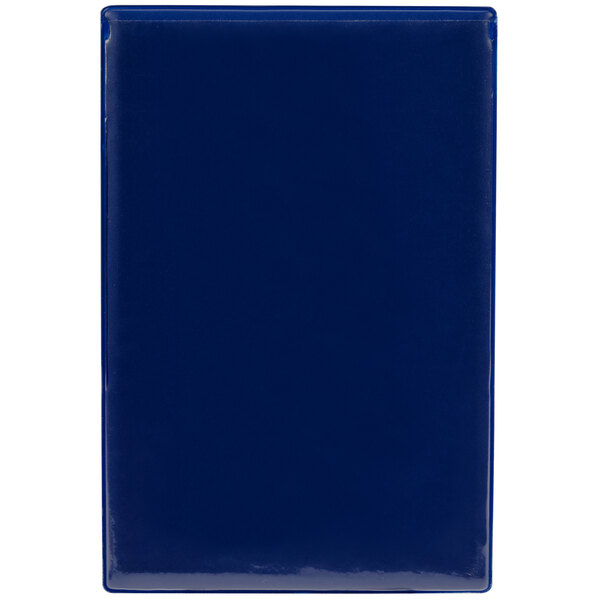 A blue rectangular Menu Solutions menu board.