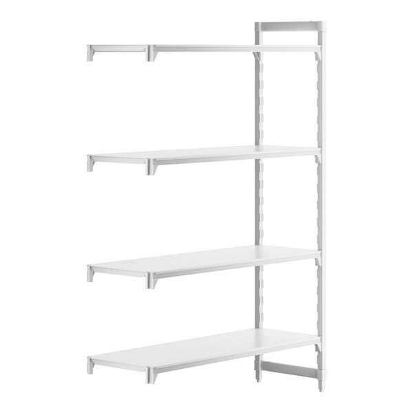 A white shelf with four shelves.