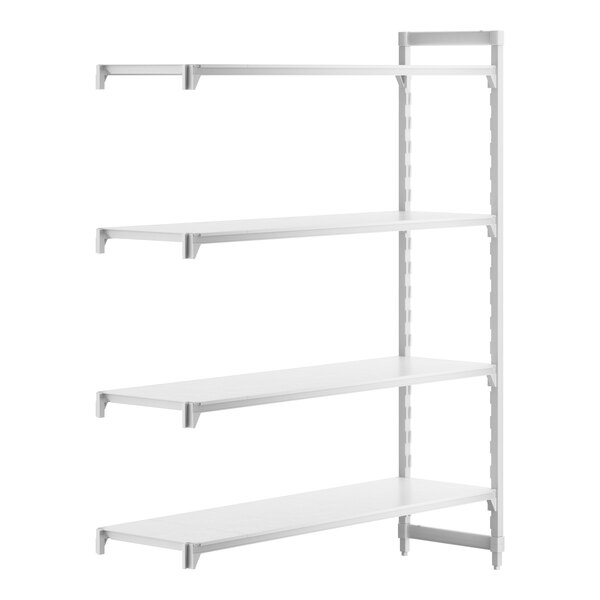 A white rectangular object with four white shelves.