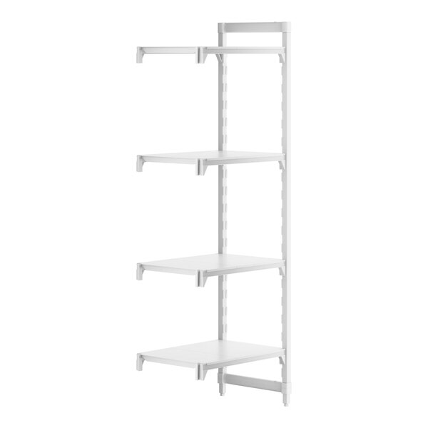 A white Cambro Camshelving Premium Add On Unit with shelves.