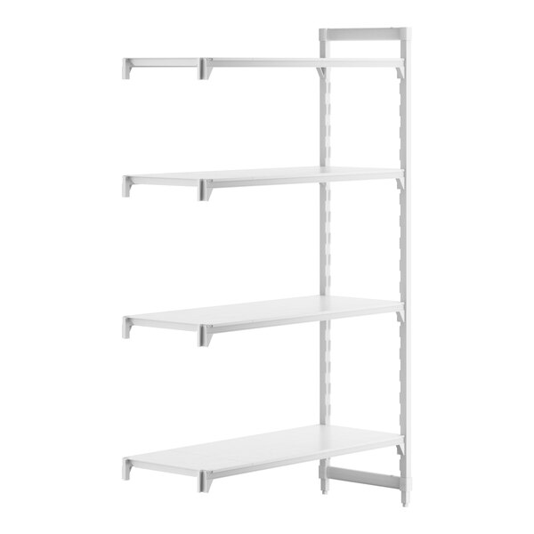 A white shelf with four shelves.