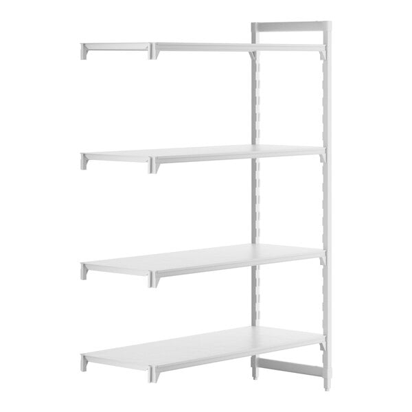 A white rectangular shelf with four shelves.