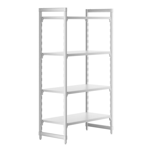 A white Camshelving Premium stationary starter unit with four shelves.