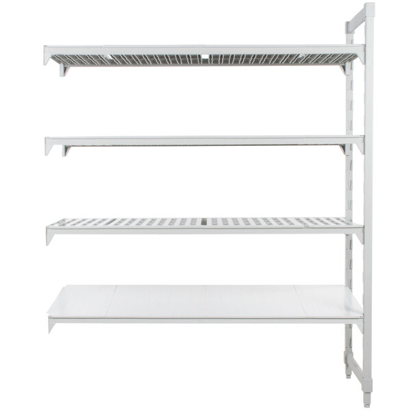 A white shelf with four shelves.