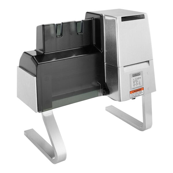 A black Hobart meat tenderizer machine with a black cover.