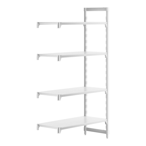 A white shelf with four shelves.