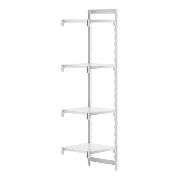 A white shelf with four shelves.