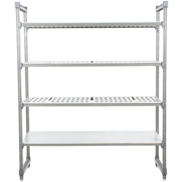 Cambro ESU243064VS4580 Camshelving® Elements Stationary Starter Unit with 3 Vented Shelves and 1 Solid Shelf - 24" x 30" x 64"