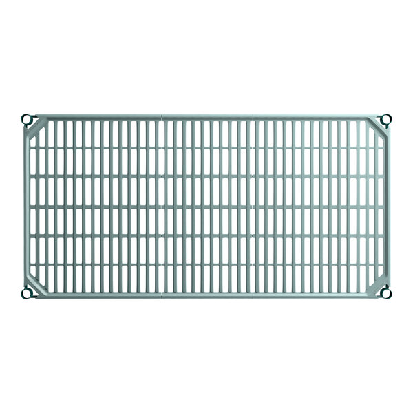 A rectangular Metro Super Erecta Pro shelf with a grid pattern, measuring 24 inches by 48 inches.