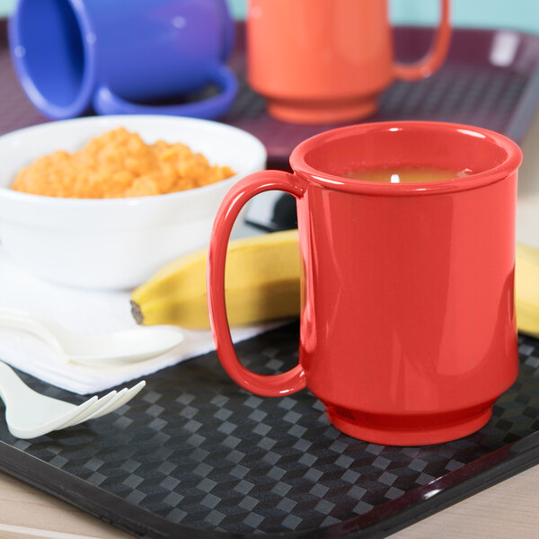 G.E.T. Enterprises Red Sensation 8 Oz Healthcare Mugs - Pack Of 4 Shatterproof Two-Handle Cups