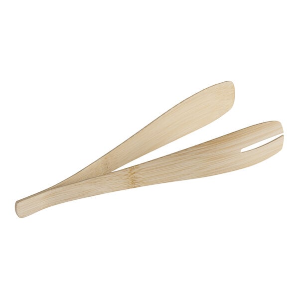 A pair of Bambu disposable bamboo tongs.