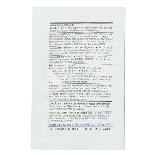 A box of Medique I-Prin Ibuprofen packets.