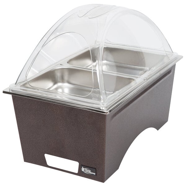 Sterno Copper Vein Stackable Chafer with Clear Dome Cover and 2 Half ...