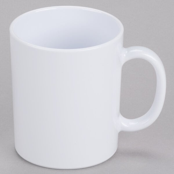 A white GET Tritan mug with a handle.