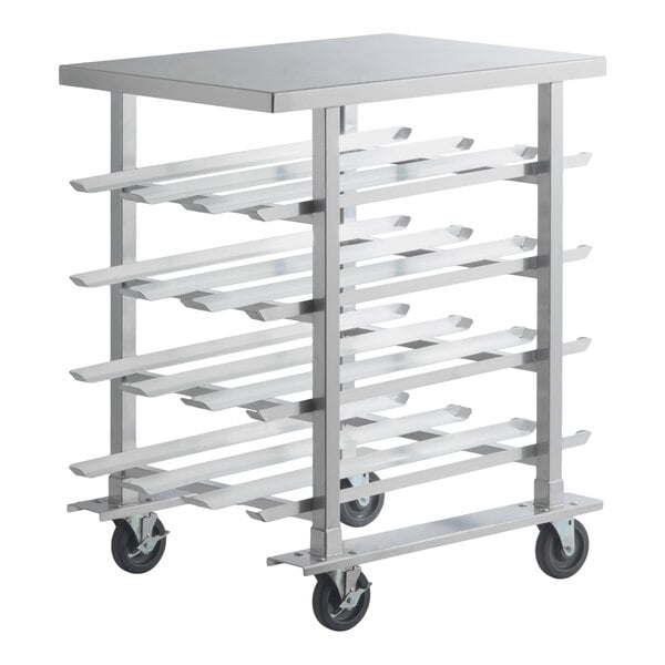 Regency Half Size Mobile Aluminum Can Rack for #10 and #5 Cans with Aluminum Top