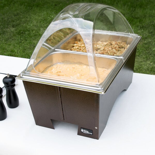 Sterno Copper Vein Fold Away Chafer with Clear Dome Cover and 2 Half ...