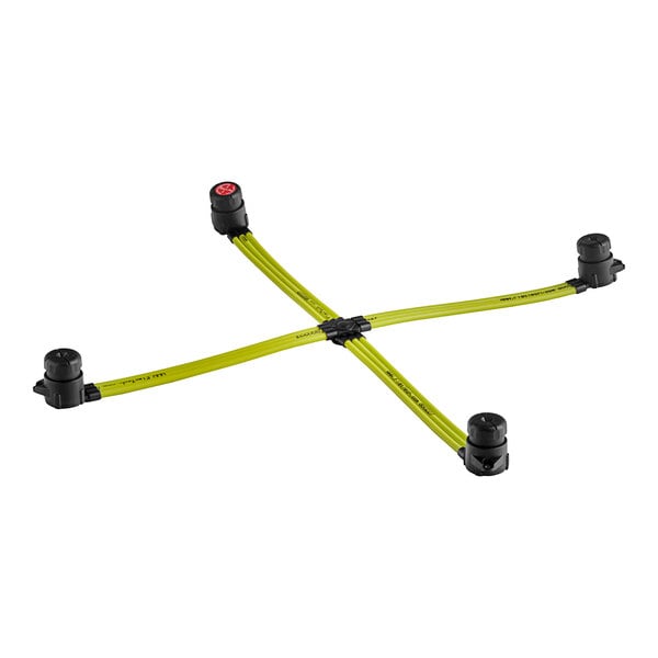 A yellow and black Flat Tech table pad.