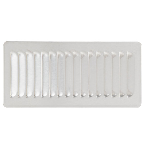 A white metal grid with a black frame.