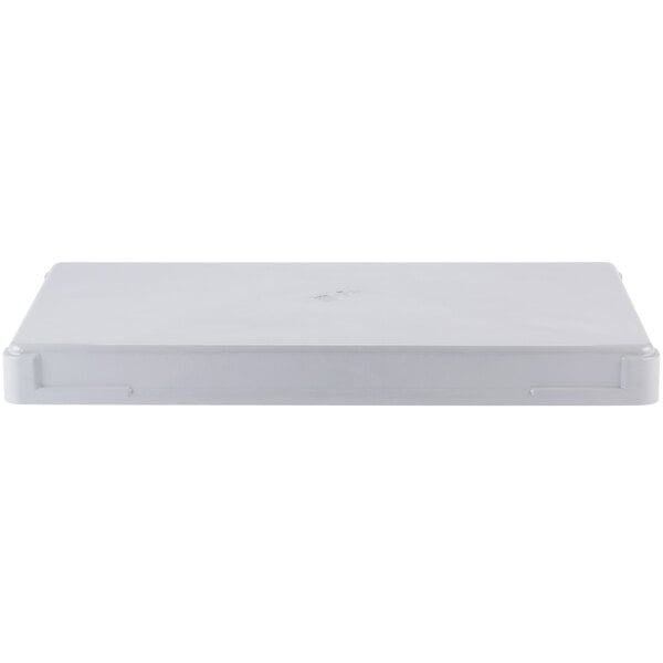 A gray rectangular fiberglass dough proofing box with a lid.