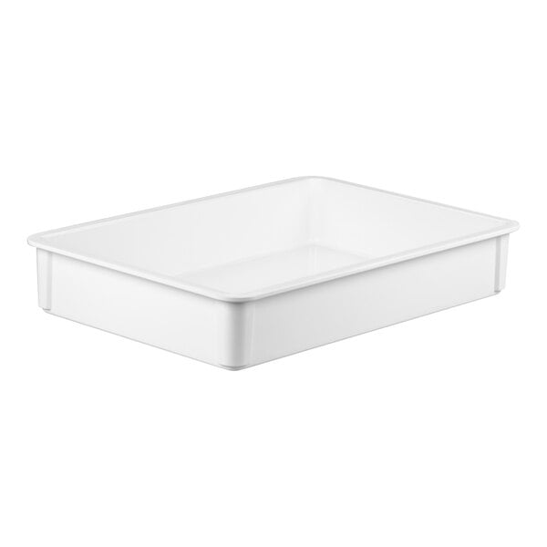 A white rectangular fiberglass dough proofing box.