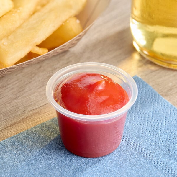 Choice 1 oz. Clear Plastic Souffle Cup / Portion Cup - 100/Pack