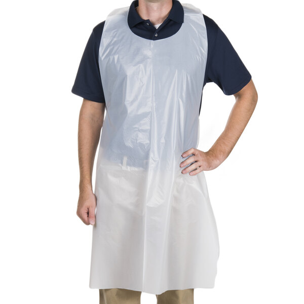 Choice X Disposable Heavy Weight White Poly Apron Box