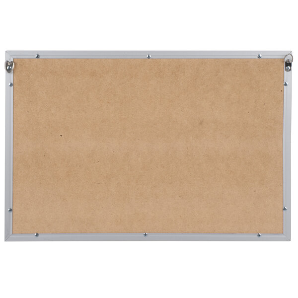 An Aarco black felt message board with an aluminum frame.