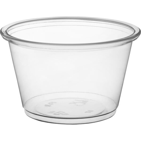 4 oz Plastic Clear Disposable Portion Cups with Lids for Sauce Cup