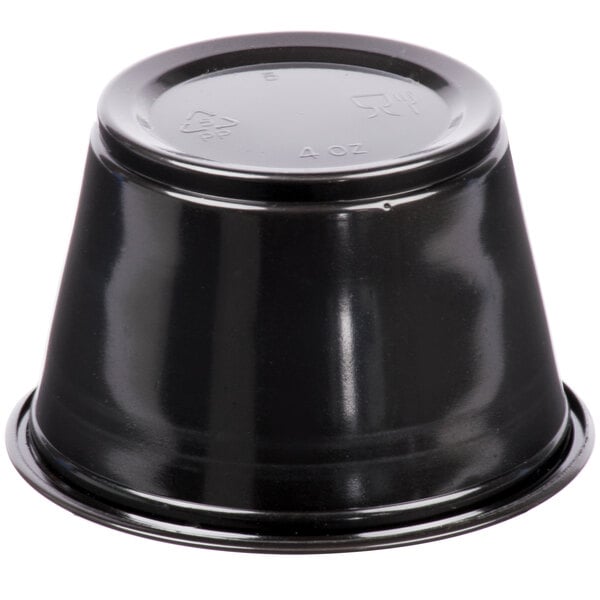 Choice 4 oz. Black Plastic Souffle Cup / Portion Cup 100/Pack