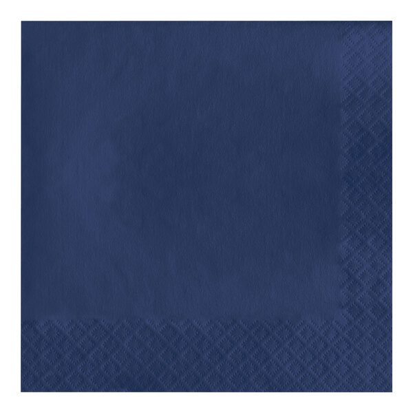 A navy blue napkin with a square border.