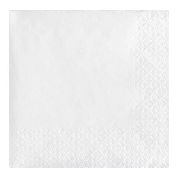 A white napkin with a diamond pattern.