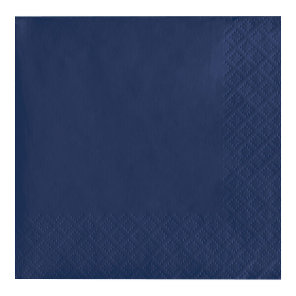 Creative Converting 571137B Navy Blue 3-Ply Beverage Napkin - 50/Pack