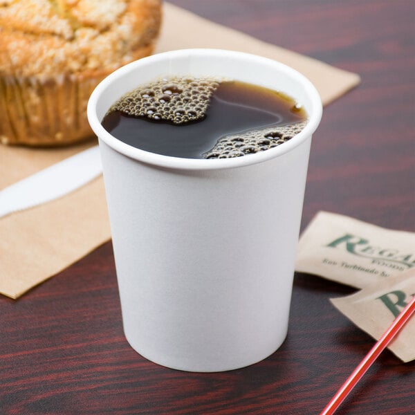 WHITE COFFEE/TEA CUPS & SIP LIDS Disposable Paper 8oz Catering 